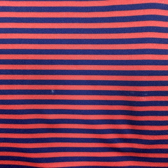 Birdie Retriever Polo Shirt Mens 2XL Red Blue Stripe Golf Performance Stretch - Picture 2 of 11